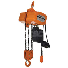 Electric Chain Hoist: 6,000 lb Working Load Limit Push Button Controller, Hook Mount