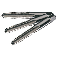 ‎1-8 UNC Flute Carbon Steel Standard Taper, Plug, and Bottoming Hand Tap Set- Bright