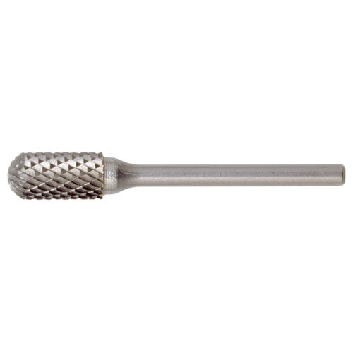 SC-7 Double Cut Solid Carbide Bur-Cylindrical with Ball Nose - Exact Industrial Supply