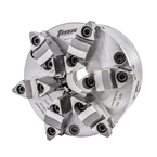 6-Jaw SET-TRU Forged Steel Body Scroll Chuck with Two-Piece Hard Reversible Jaws, Flat Back,20" - A1 Tooling