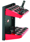 CNC Machine Mount Rack - Holds 28 Pcs. 40 Taper - Black/Red - A1 Tooling