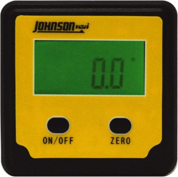 Johnson Level & Tool - (4) 90° Measuring Range, Magnetic Base Digital Protractor - 0.10° Resolution, Accuracy Up to 0.10°, Alkaline AAA Battery Not Included - A1 Tooling