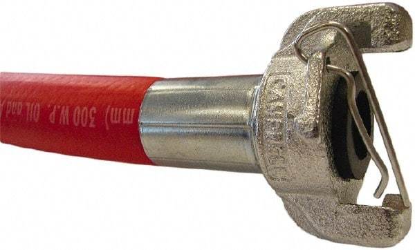 Continental ContiTech - 1" ID x 1-3/8" OD 50' Long Jackhammer Hose - Universal Style Coupling Ends, 200 Working psi, 180°, 1" Fitting, Red - A1 Tooling