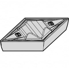 Kennametal - DPGR431 FP Grade KCU10 Carbide Turning Insert - TiAlN Finish, 55° Diamond, 1/2" Inscr Circle, 3/16" Thick, 1/64" Corner Radius - A1 Tooling