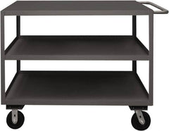 Durham - 3,600 Lb Capacity, 30" Wide x 60" Long x 39-1/16" High Service Cart - 3 Shelf, Steel, 2 Rigid/2 Swivel Casters - A1 Tooling