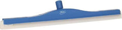 Vikan - 24" Foam Rubber Blade Floor Squeegee - Double Edge, Blue, Plastic Holder - A1 Tooling