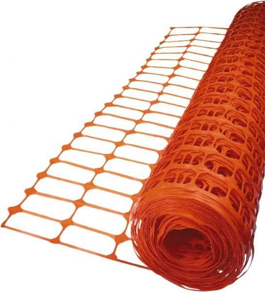 Tenax - 50' Long x 4' High, Orange Temporary Warning Barrier Fence - 3-1/2" x 1-1/2" Mesh - A1 Tooling