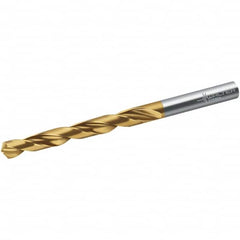 Walter-Titex - 9.4mm 118° High Speed Steel Jobber Drill - TiN Finish, Right Hand Cut, Spiral Flute, Straight Shank, 125mm OAL, N Point - A1 Tooling