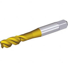 Kennametal - 7/16-20 3 Flute Modified Bottoming Spiral Flute Tap - Cobalt, TiCN/TiN Finish, 80.3mm OAL, Right Hand Flute, Right Hand Thread, H3 - A1 Tooling