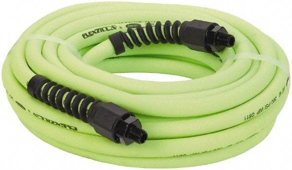 Legacy - 3/8" ID x 0.61" OD 25' Long Multipurpose Air Hose - MNPT x MNPT Ends, 300 Working psi, 150°, 1/4" Fitting, Green - A1 Tooling