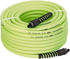 Legacy - 3/8" ID x 0.61" OD 50' Long Multipurpose Air Hose - MNPT x MNPT Ends, 300 Working psi, 150°, 1/4" Fitting, Green - A1 Tooling