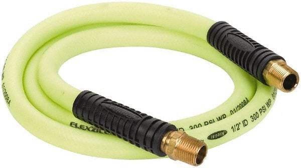 Legacy - 1/2" ID x 0.74" OD 6' Long Lead-In Whip Hose - FNPT x MNPT Swivel Ends, 300 Working psi, 140°, 1/2" Fitting, Green - A1 Tooling