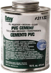 Oatey - 16 oz All-Purpose Medium Bodied Cement - Clear, Use with PVC - A1 Tooling