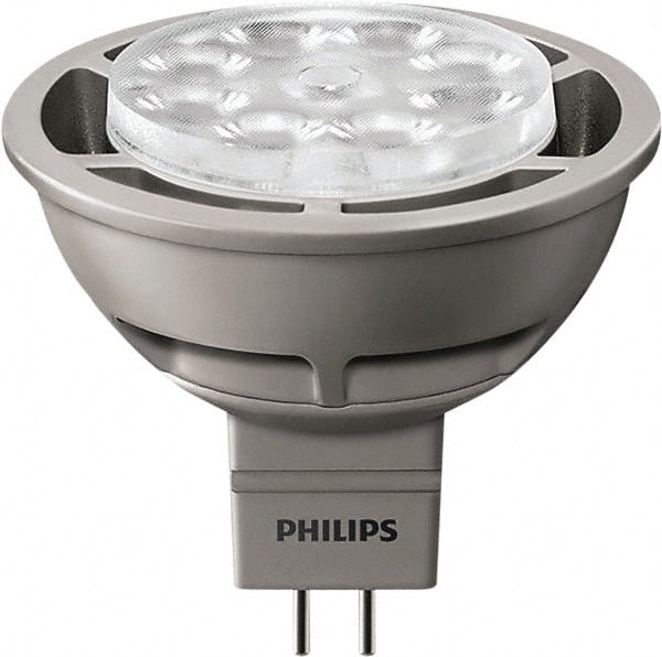 LED Lamp: Flood & Spot Style, 6 Watts, MR16, 2-Pin Base 12V, 3,000 ° K, 430 Lumens, Dimmable, 25,000 hr Avg Life