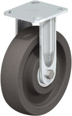 Rigid Top Plate Caster: Nylon, 8″ Wheel Dia, 2″ Wheel Width, 1,250 lb Capacity, 9-1/2″ OAH Nylon, 1,250 Lb Capacity, Ball Bearing, 4 x 4-1/2″ Plate