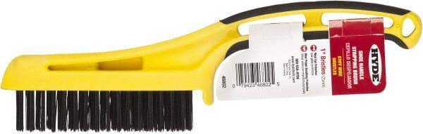 Hyde Tools - Wire Surface Preparation Brush - 1-1/4" Bristle Length, 3/4" Wide, Plastic Overmold Handle - A1 Tooling