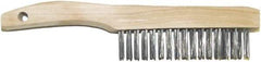 Hyde Tools - Wire Surface Preparation Brush - 1.062" Bristle Length, 4" Wide, Wood Handle - A1 Tooling