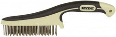 Hyde Tools - Stainless Steel Surface Preparation Wire Brush - 1" Bristle Length, 5" Wide - A1 Tooling