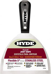 Hyde Tools - 5" Wide Flexible Blade Stainless Steel Joint Knife - Flexible, Nylon Handle - A1 Tooling