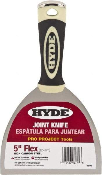 Hyde Tools - 5" Wide Flexible Blade Carbon Steel Joint Knife - Flexible, Polypropylene Handle - A1 Tooling