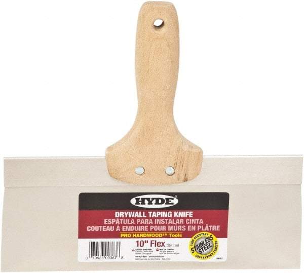 Hyde Tools - 10" Wide Flexible Blade Stainless Steel Joint Knife - Flexible, Hardwood Handle - A1 Tooling