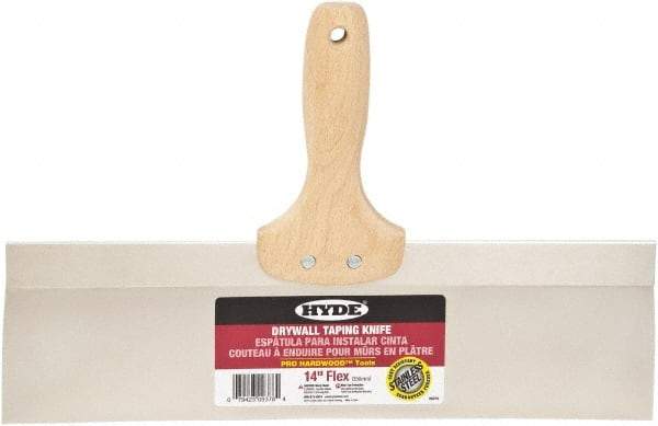 Hyde Tools - 14" Wide Flexible Blade Stainless Steel Joint Knife - Flexible, Hardwood Handle - A1 Tooling