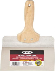 Hyde Tools - 8" Wide Flexible Blade Stainless Steel Joint Knife - Flexible, Hardwood Handle - A1 Tooling