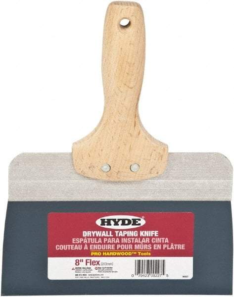 Hyde Tools - 8" Wide Flexible Blade Steel Joint Knife - Flexible, Hardwood Handle - A1 Tooling