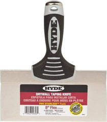 Hyde Tools - 8" Wide Flexible Blade Stainless Steel Joint Knife - Flexible, Plastic Overmold Handle - A1 Tooling