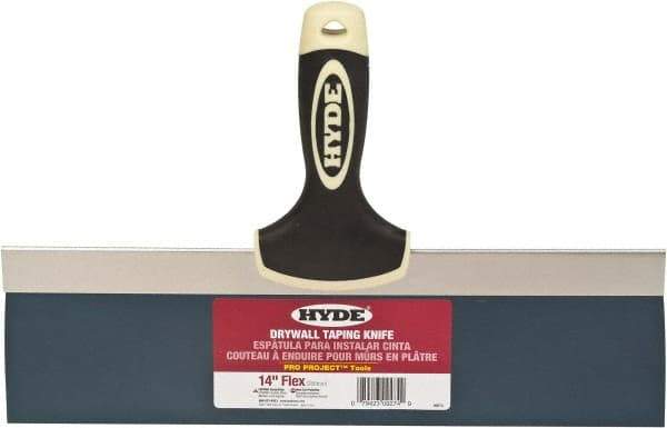 Hyde Tools - 14" Wide Flexible Blade Stainless Steel Joint Knife - Flexible, Plastic Overmold Handle - A1 Tooling