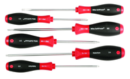 6 Piece - SoftFinish® Cushion Grip Screwdriver Set - #30291 - Includes: Slotted 4.5 - 6.5mm; Phillips #1 - 2 and Square #1 - 2 - A1 Tooling