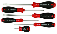 6 Piece - SoftFinish® Cushion Grip Screwdriver Set - #30294 - Includes: Slotted 4.0 - 8.0mm; Stubby 4.0mm; Phillips #1 - 2 - A1 Tooling