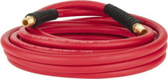 PRO-SOURCE - 1/4" ID x 0.4921" OD 25' Long Multipurpose Air Hose - MNPT x MNPT Ends, 300 Working psi, -40 to 180°F, 1/4" Fitting, Red - A1 Tooling