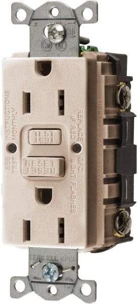 Hubbell Wiring Device-Kellems - 1 Phase, 5-15R NEMA, 125 VAC, 15 Amp, GFCI Receptacle - 2 Pole, Back and Side Wiring, Commercial Grade - A1 Tooling