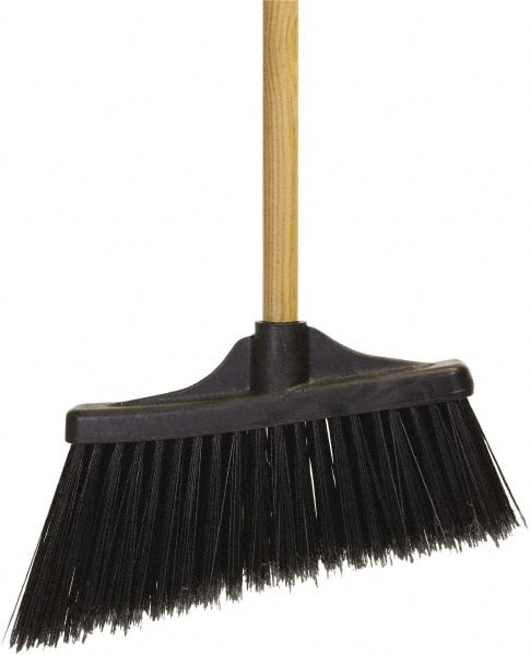 O-Cedar - 12" Wide, Black PET Bristles, 48" Wood Handle, Angled Broom - Exact Industrial Supply