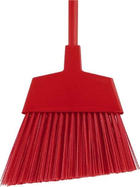 O-Cedar - 12" Wide, Red Polypropylene Bristles, 48" Metal Handle, Angled Broom - 48 Inch Handle Length - A1 Tooling