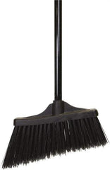 O-Cedar - 10" Wide, Black PET Bristles, 48" Metal Handle, Angled Broom - Flagged - A1 Tooling