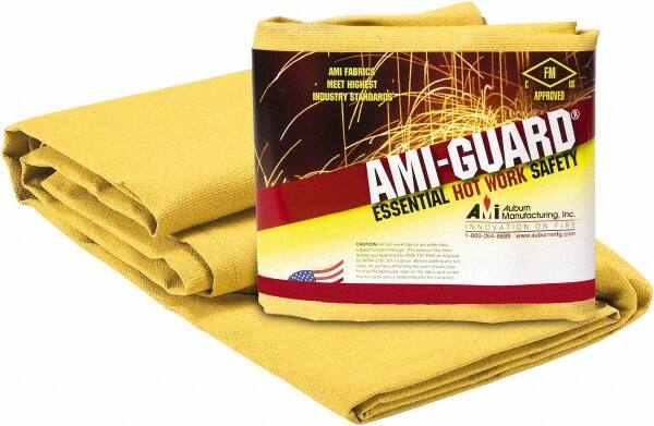 Auburn Mfr - 10' High x 8' Wide x 0.055" Thick Fiberglass Welding Curtain - Yellow, Grommet - A1 Tooling