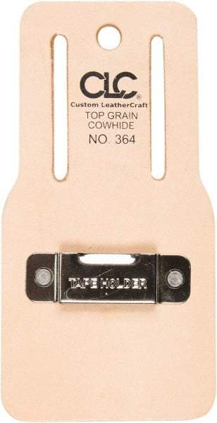 CLC - Tape Measure Holster with 1 Pocket - Leather/Steel, Natural (Color) - A1 Tooling