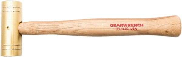 GearWrench - 2 Lb Nonsparking Brass Hammer - 13" OAL, 1-1/2" Face Diam, Hickory Handle - A1 Tooling