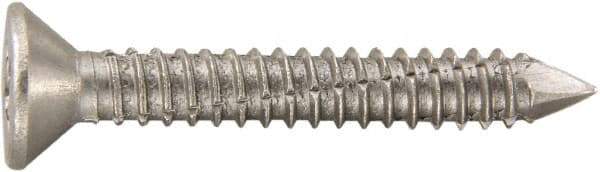 Powers Fasteners - 1/4" Diam, 1-3/4" OAL, Phillips Drive, Concrete Screw & Masonry Fastener - Stainless Steel, Passivated Finish, Includes #3 Phillips Bit - A1 Tooling