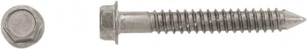 Powers Fasteners - 1/4" Diam, 2-1/4" Length Under Head, Hex Drive, Concrete Screw & Masonry Fastener - Stainless Steel, Passivated Finish, Includes 3/8" Hex Bit - A1 Tooling