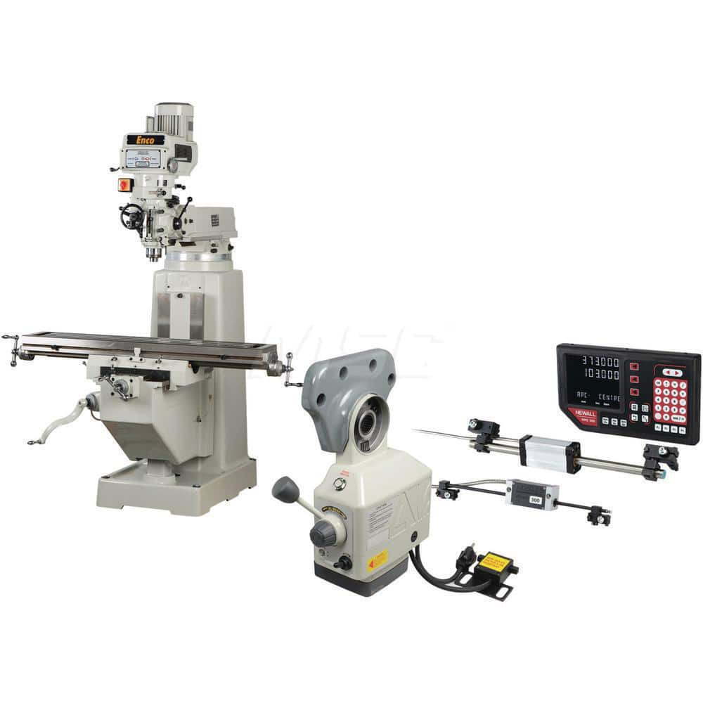 Knee Milling Machine: 6 x 24″, 3 hp, Variable Speed Pulley Control, 3 Phase 65 to 4,500 RPM, R8 Spindle Taper