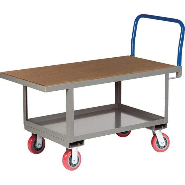 Little Giant - 2,000 Lb Capacity Steel Platform Truck - Steel Deck, 30" OAW, 61-1/2" Platform Length, Polyurethane Casters - A1 Tooling