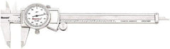 Starrett - 0" to 6" Range, 0.001" Graduation, 0.1" per Revolution, Dial Caliper - White Face, 1.5" Jaw Length, Accurate to 0.001" - A1 Tooling