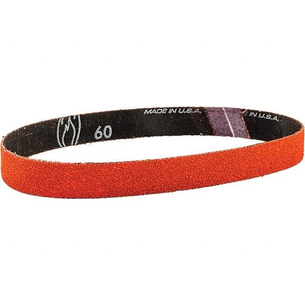 Norton - 3/4" Wide x 20-1/2" OAL, 50 Grit, Ceramic Abrasive Belt - Ceramic, Coarse, Coated, Y Weighted Cloth Backing - A1 Tooling