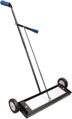 Shields Magnetics - 24" Long Push Magnetic Sweeper with Wheels - 4" Wide x 2" High x 36" Long, 7" Wheel Diam, 2" Clearance - A1 Tooling