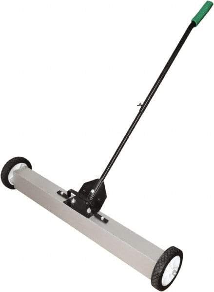 Shields Magnetics - 36" Long Push Magnetic Sweeper with Wheels - 4" Wide x 3" High x 36" Long, 7" Wheel Diam, 1 to 2" Clearance - A1 Tooling