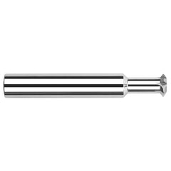 Harvey Tool - 1/4° 1/4" Cut Diam, 0.133" Cut Width, 1/4" Shank, Solid Carbide Double-Angle Cutter - Exact Industrial Supply