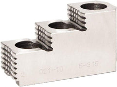 Bison - 6" Max Chuck Diam Compatibility, Steel 1.5mm x 60° Serrated Hard Lathe Top Jaws - 3 Steps - A1 Tooling